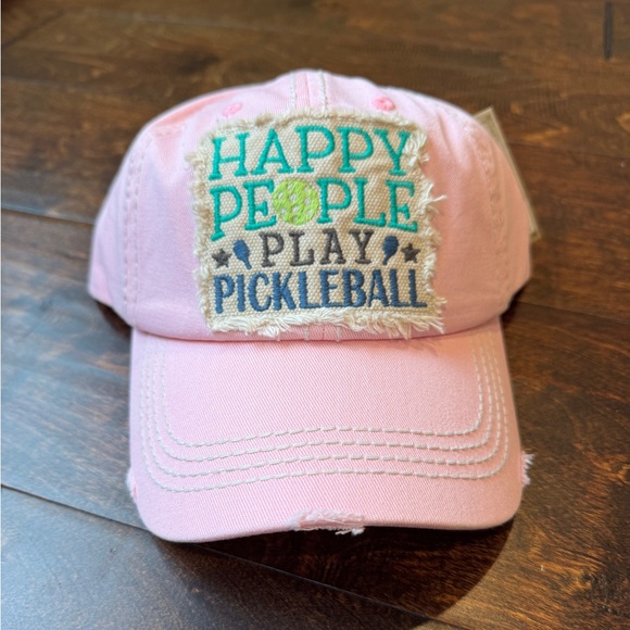 Pickleball Cap - “Happy People Play Pickleball” distressed adjustable hat - NWT - Picture 3 of 11